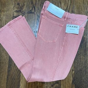 Frame Denim, Le Crop Mini Boot, color:peony, mid-rise cropped bootcut fit